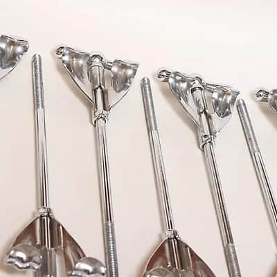Set of (8) Ludwig "Bowtie" Tension Rods & Claws for Bass Drum, 6 1/8" length / 1960s image 5