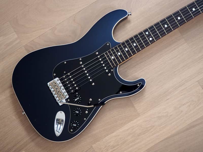 2017 Fender Aerodyne Stratocaster HSS Medium Scale 24 3/4" Gunmetal Blue Japan MIJ image 1