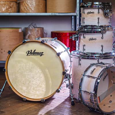 Polmuz drums Maple Model 1 - 20/10/12/16/14SD - Artist Satin White Fade image 7