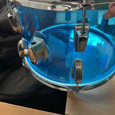 Ludwig Blue Vistalite 1978 - 7 pieces + 5 cymbals, stands, 4 mics image 1