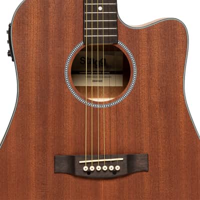 Stagg SA25 DCE MAHO Dreadnought Cutaway Sapele Top Okoume Neck 6-String Acoustic-Electric Guitar image 5
