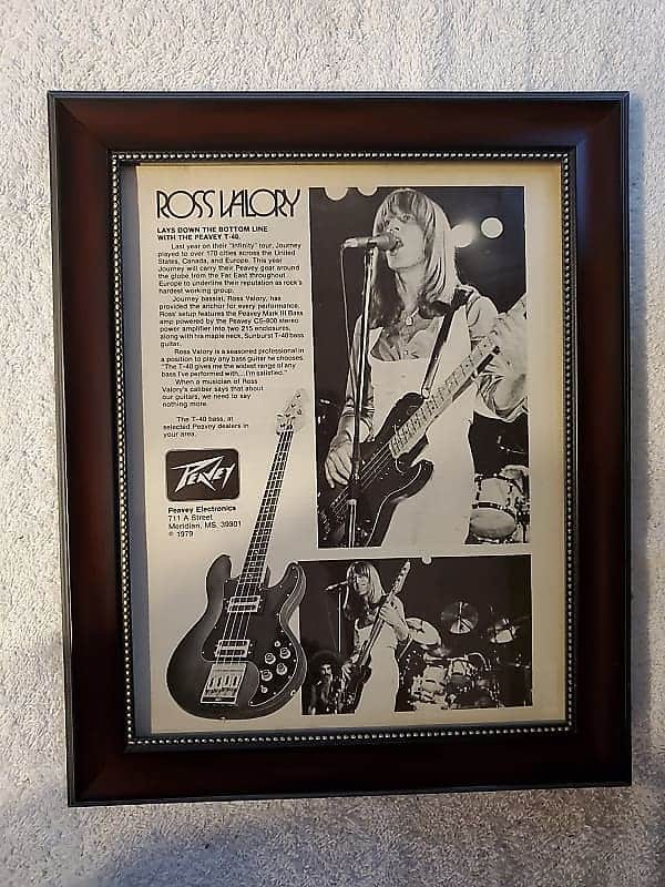 1979 Peavey Guitars Promotional Ad Framed Journey Ross Valory T-40 Bass Original image 1