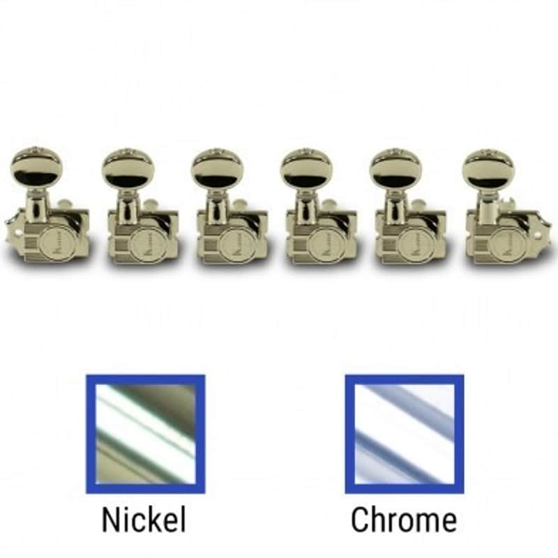Kluson 6 In Line Revolution Series H-Mount Tuning Machines With Staggered Posts CHROME KRH-6BX-C image 1
