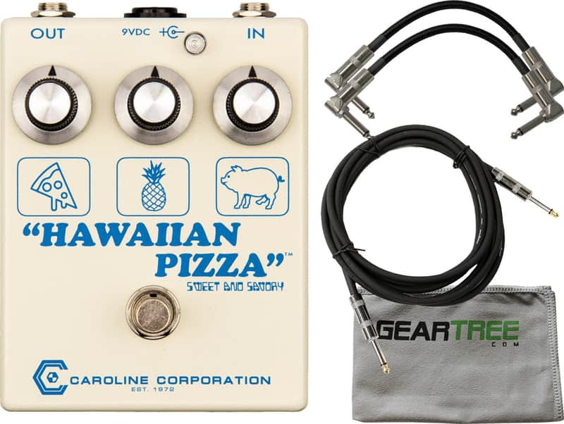 Caroline Hawaiian Pizza Fuzz Drive Fuzz Pedal w/ Geartree Cloth and 3 Cables image 1