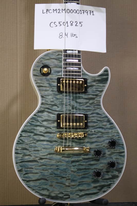 Gibson Custom Shop Les Paul Custom 7A Quilt - Ocean Blue w/OHSC (LPCM2M000017971) image 1