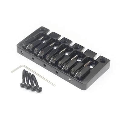 Black 5 String Bass Adjustable Saddles Bridge image 1