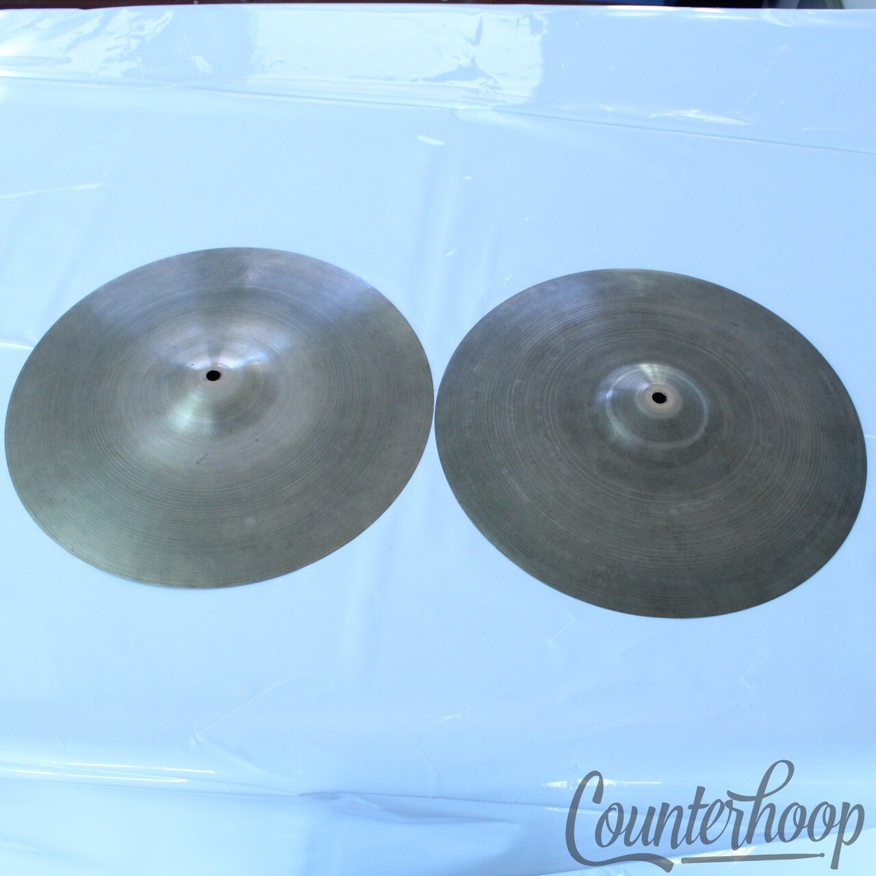 Zildjian 14" Hi-Hats 50s 668g/703g Paper-Thin Cymbals Vintage B20 Avedis A USA* — main photograph