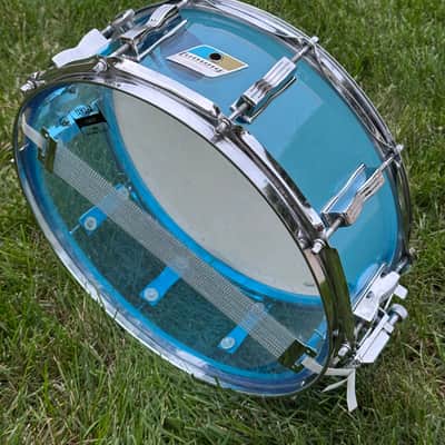 Vintage Ludwig Vistalite 14x5 Blue Acrylic Snare Drum – 1970s (Cracked) image 3