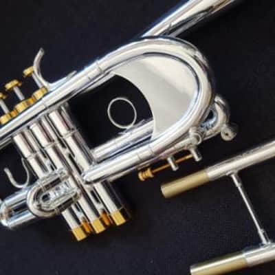 Berkeleywind Bb C Trumpet (Silver) w/D2H Heavy Cap Mouthpiece (Moneet style) image 6