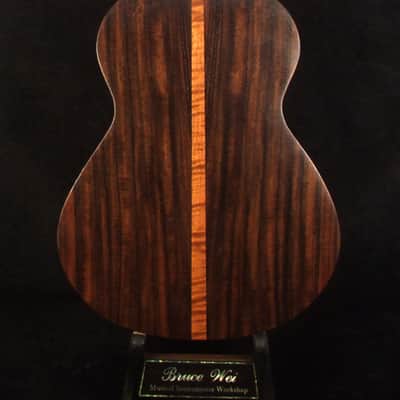 Handcrafted Baritone Ukulele, Solid Indian Rosewood, Spruce 4 String, MOP Inlay, Bruce Wei UG19-2317 image 6