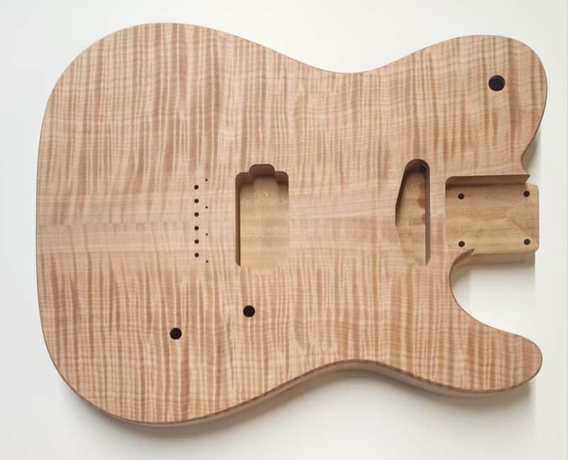 Shepard Custom Guitars Custom Telecaster Body Semi-hollow Backroute F Hole Optional Curly Maple Top On 1pc Mahogany 2026 - Unfinished image 1