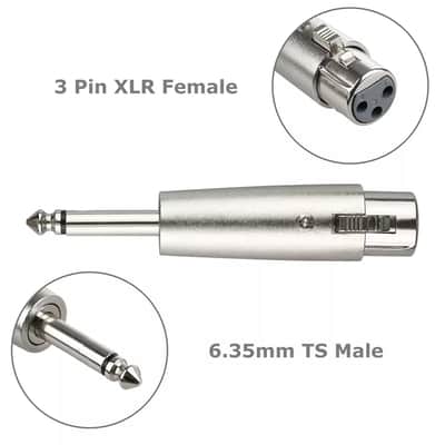 3Pin Xlr Female To 1/4" 6.35Mm Mono Male Plug Audio Cable Mic Adapter 4 Pack image 5