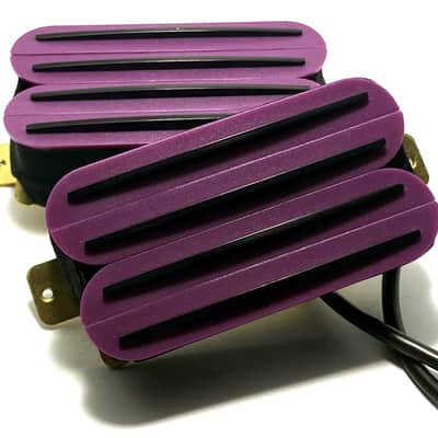 Dragonfire Quad Rail Humbuckers, Hot Overwound 23K Rails Pickup Set ~ Purple with Black Rails image 2