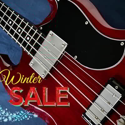 Burny ZB-85 Norio Toshiro Signature T-Bird Bass Guitar Blue Burst