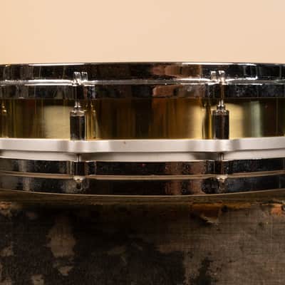 1980s Pearl 3.5x14 Brass Free Floating Snare Drum image 7