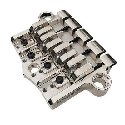 Babicz Full Contact Hardware ORIGINAL SERIES FCH 3PT BASS BRIDGE, 4 String W/SHIM, nickel image 2