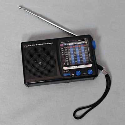 Unbranded Portable AM/FM 9-Band Radio 1990s - Black image 1