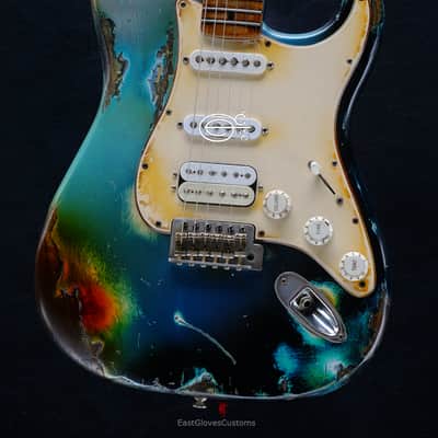 Fender Stratocaster HSS Galaxy Blue Aged Relic by East Gloves Customs (RARE) image 1