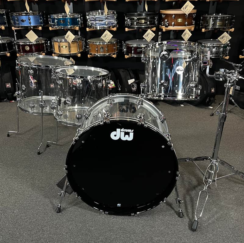 Chad Smith's DW Collector's Acrylic 13/16/18/24" Drum Set Kit with Matching 14" Snare image 1
