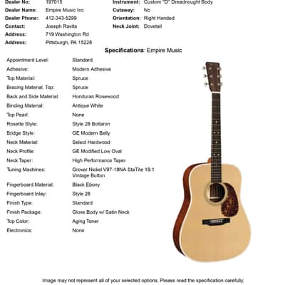 Martin Custom Shop D-28 Style Honduran Rosewood - Natural #53700 (Empire Music Spec) image 13