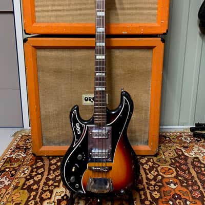 Vintage 1960s WEM Sapphire 2-Pickup Left Handed Sunburst Electric Bass Guitar image 2