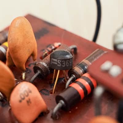 1972 Electro Harmonix Big Muff Triangle V1 Vintage Fuzz Guitar Effects Pedal, Fairchild FS3699 Transistors image 10