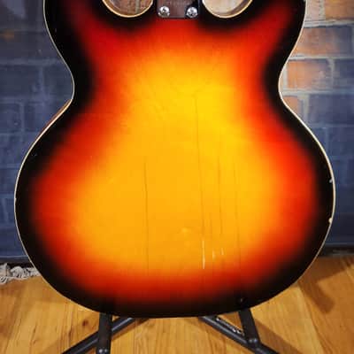 Vintage 1960s Ventura Semi-Hollow Electric Guitar Sunburst image 21