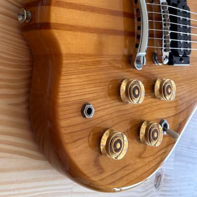 Morris Double Cutaway HH Alembic Clone 1970s 1980s - Natural Transparent in Excellent Condition with Brown Vinylex Gigbag image 4