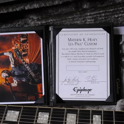 Epiphone Matt Heafy Signature Les Paul Custom-7 2014 Ebony image 7