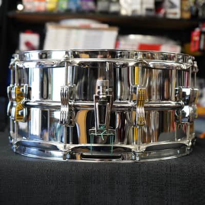 Vintage 1984 USA LUDWIG Lud-A-Loy 6.5x14" Aluminum With Bow Tie Lugs Snare Drum image 12