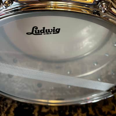 Ludwig LM405K Acrolite Hammered 6.5x14" 10-Lug Aluminum Snare Drum - Hammered Aluminum image 5