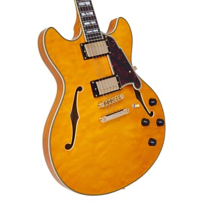 D'Angelico Excel DC XT Vintage Natural Quilt w/Case image 3