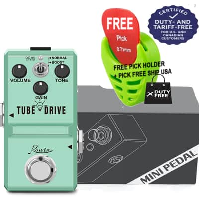 Rowin Tube Drive Overdrive Nano Pedal True Bypass, FREE PICKS + HOLDER+ FREE SHIP USA image 4