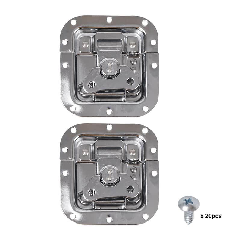 ST-RHW-43 | 2-pack Spring Loaded Recessed Medium Butterfly Latches, for Road Flight Case, Chest and Pro Audio Gear, Chromed image 1