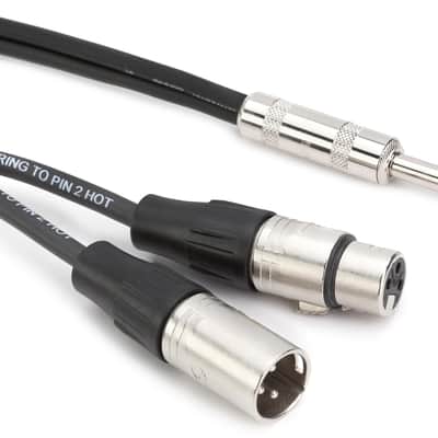 Pro Co IPTBQXFXM-10 1/4-inch TRS Male to Dual XLR Male/Female Insert Cable - 10 foot image 1