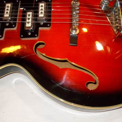 1966 Kimberly Teisco E-335T Cherry Burst *Split Rail Pickups* image 10