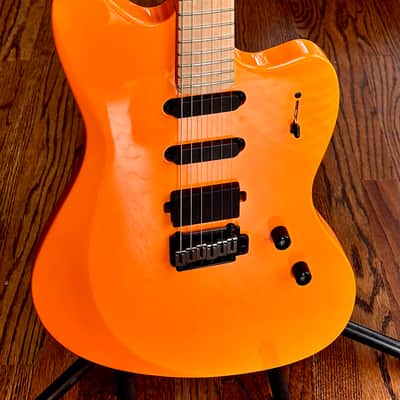 Jericho Guitars Captive Soulmaster w/ no pickguard -Orange Gloss - Gloss image 1