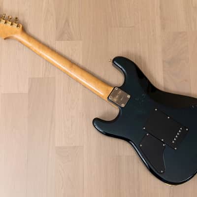 1980s Schecter HH S-Style Superstrat, Flame Top Trans Blue w/ Case image 12