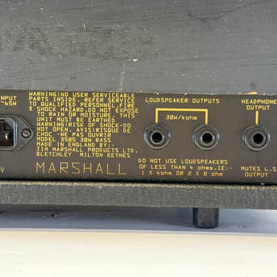 SERVICED Vintage Marshall 3505 Micro Bass head Made in England 1987 (Lead 12) image 5