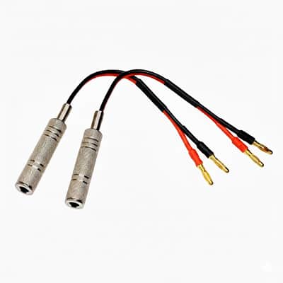 Speaker Cable, 1/4 Inch Female to 4mm Banana Plug, 6.35mm Banana Plug for Speakon Cable Adapter - (2 Packs 6 Inch) image 2