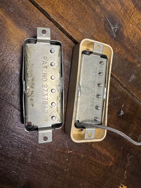 Vintage 1970s Gibson Mini Humbucker Set – Stamped Pat No. – PROJECT PAIR image 1