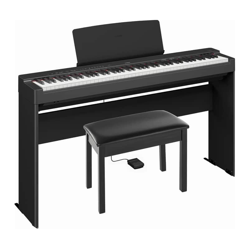 Yamaha P-225B 88-Key Deluxe Digital Piano with Stand and Bench Bundle image 1