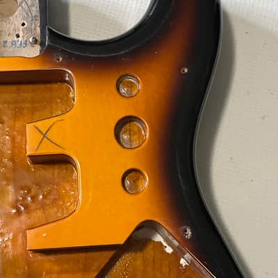 1997 MIM Fender Mexican Stratocaster 3TS 3 Tone Sunburst Guitar Body 6 Post Tremolo Ready image 9