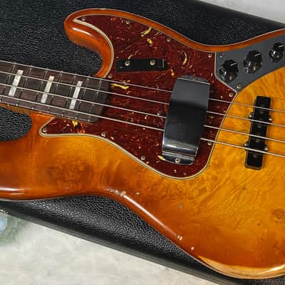 NEW! Fender Artisan Maple Monster Burl Jazz Bass Relic AAA Rosewood - Roasted AA Flamed Maple Neck - Honey Burst Finish - 9.3lbs - Authorized Dealer - G06940 image 9