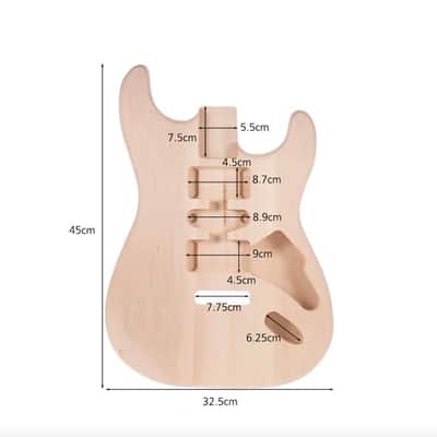 Basswood Unfinished Strat Style Guitar Body image 6