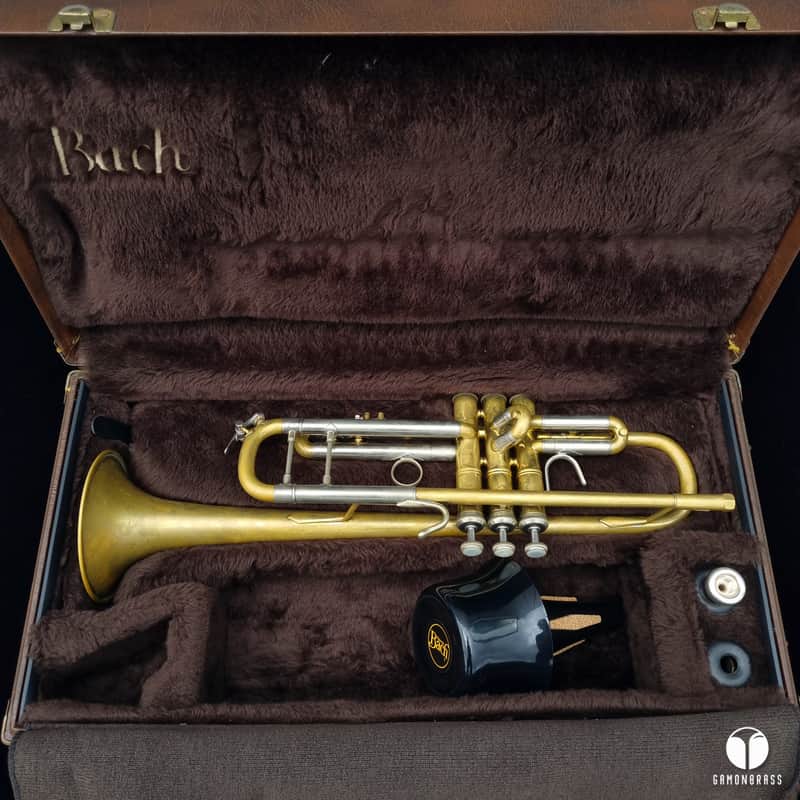 Vincent Bach Stradivarius 43 raw brass ML trumpet mouthpiece case Gamonbrass image 1