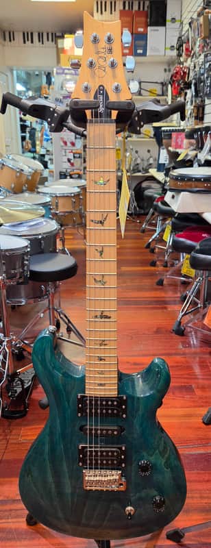 PRS Model CU44BG SE Series Electric Guitar with Gig Bag 2023 - Transparent Aqua Teal image 1