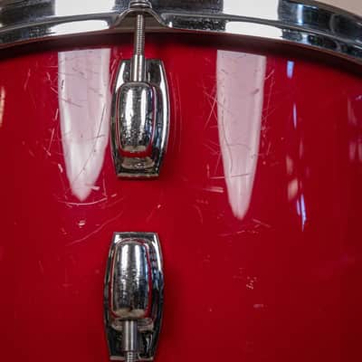 1980s Ludwig "Rocker" Red Cortex Drum Set image 15