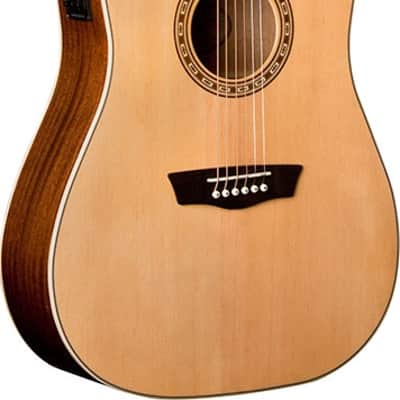 Washburn D7SCE Harvest Dreadnought Cutaway Acoustic Guitar. Natural Gloss image 1