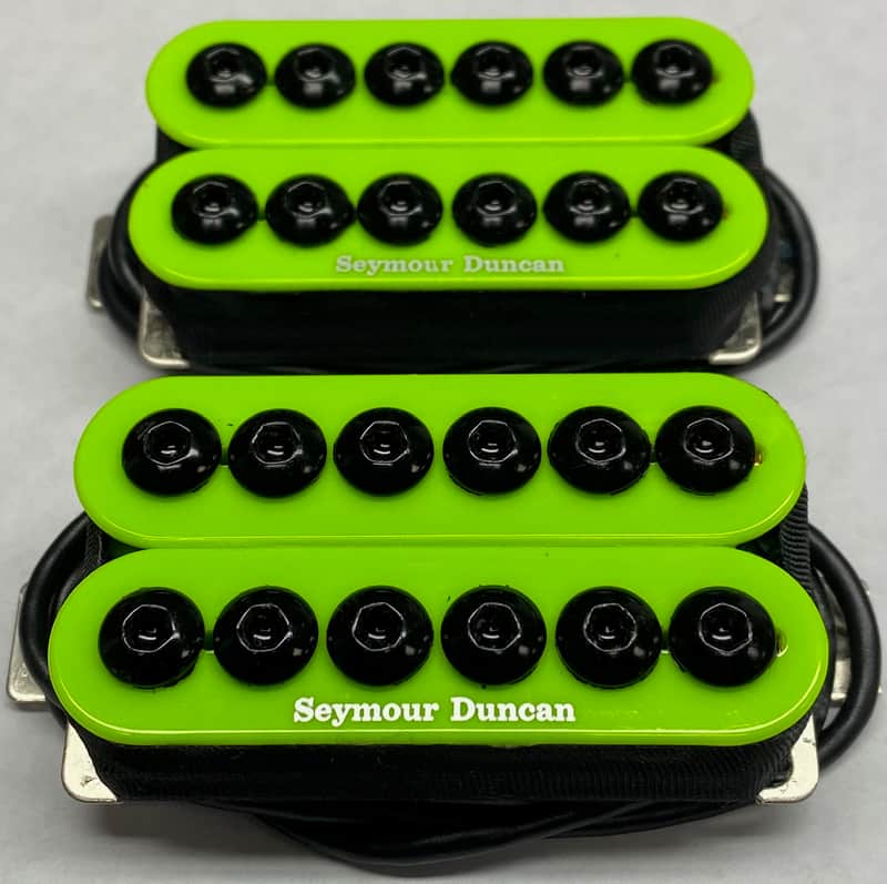 Seymour Duncan Invader 6 String Humbucker Pickup Set In NEON GREEN SH-8b & SH-8n Neck & Bridge image 1